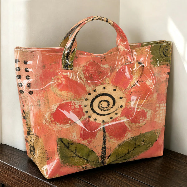 Retro Floral Swirl Tote — view 1