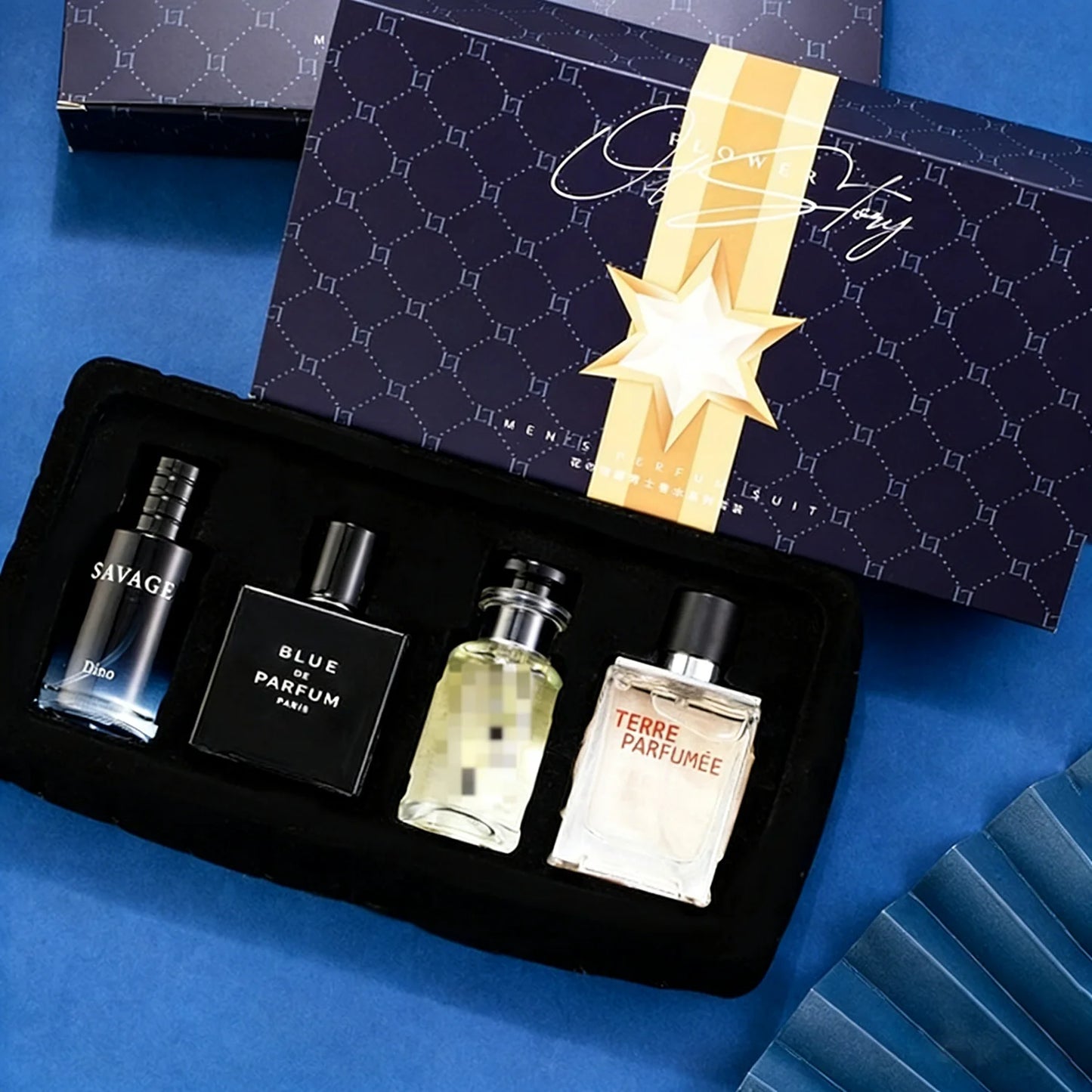 100ml Men's Cologne Luxury Brand Natural Floral Fruity Scent Spray 4Pcs Gift Box For Gentleman Daily Party