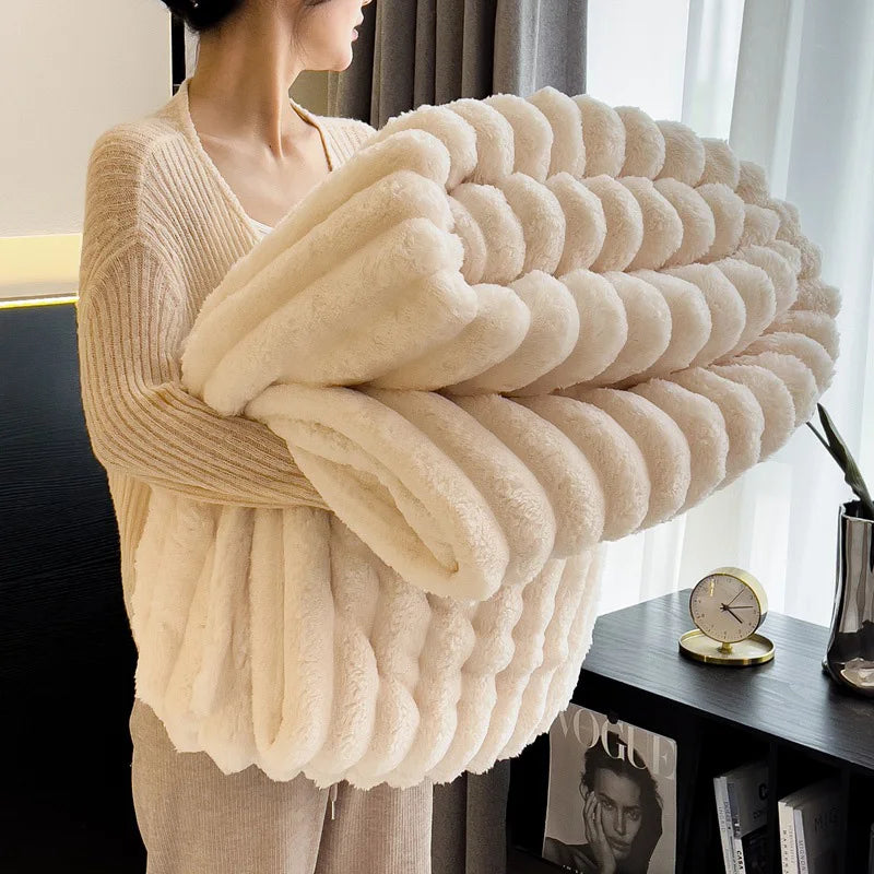 ROSEKIND Striped Fleece Blanket — product image