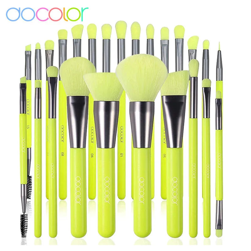 Docolor Neon Green Makeup Brush Set — product image
