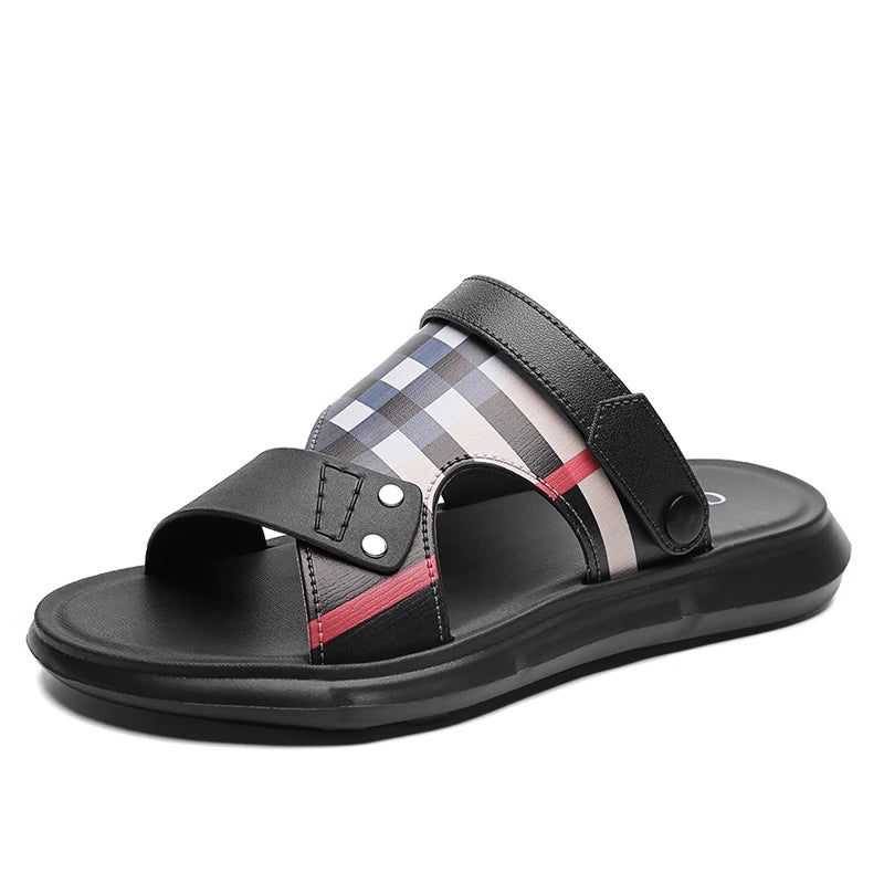 Sandals Men's 2025 New Summer Casual Beach Shoes Indoor and Outdoor Wear Two-Wear Lightweight One-Line Sandals