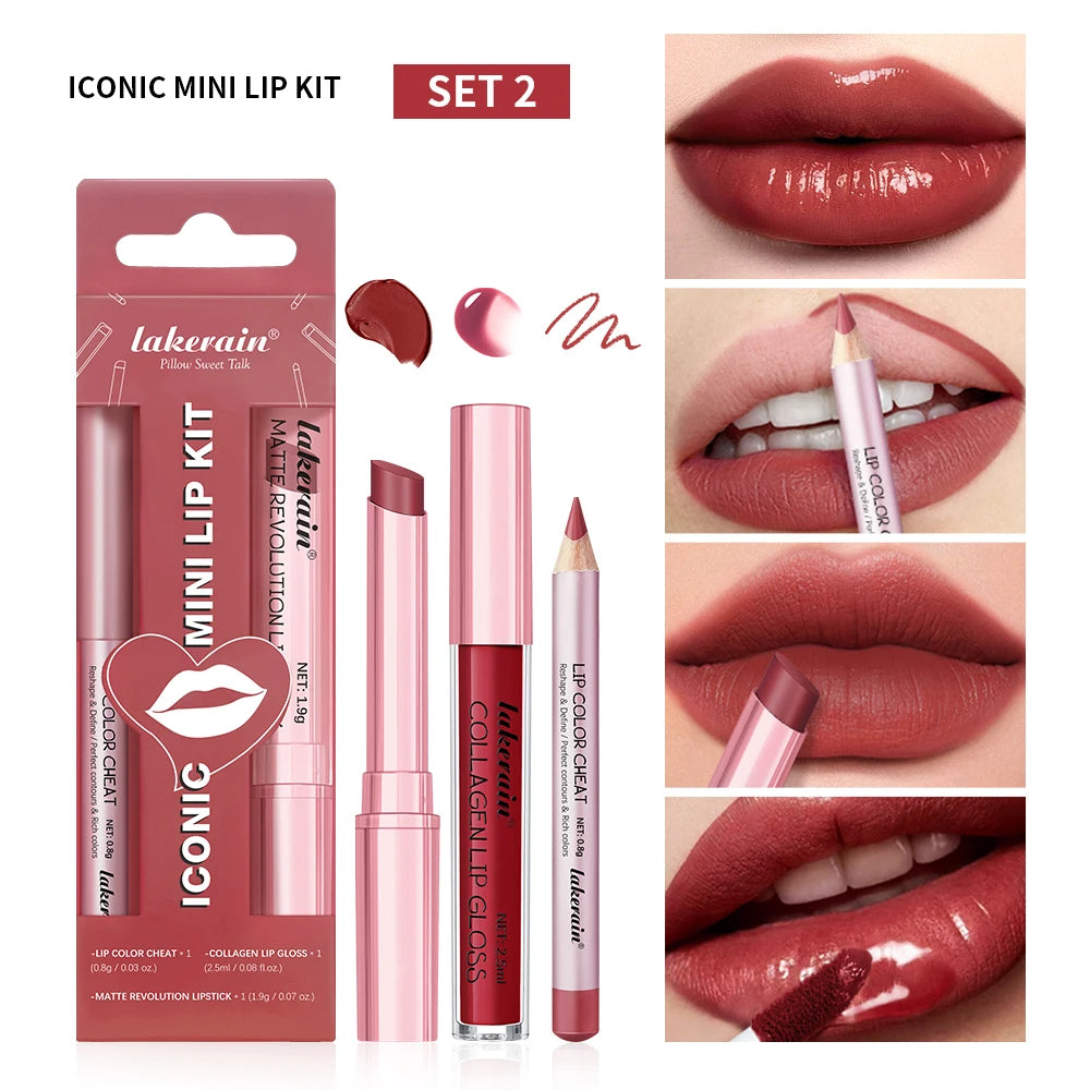 Matte Lip Liner & Gloss Set — 3 Pieces — view 6
