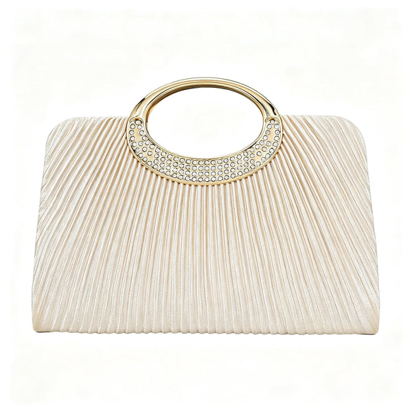 Pleated Ring-Handle Evening Bag — view 1