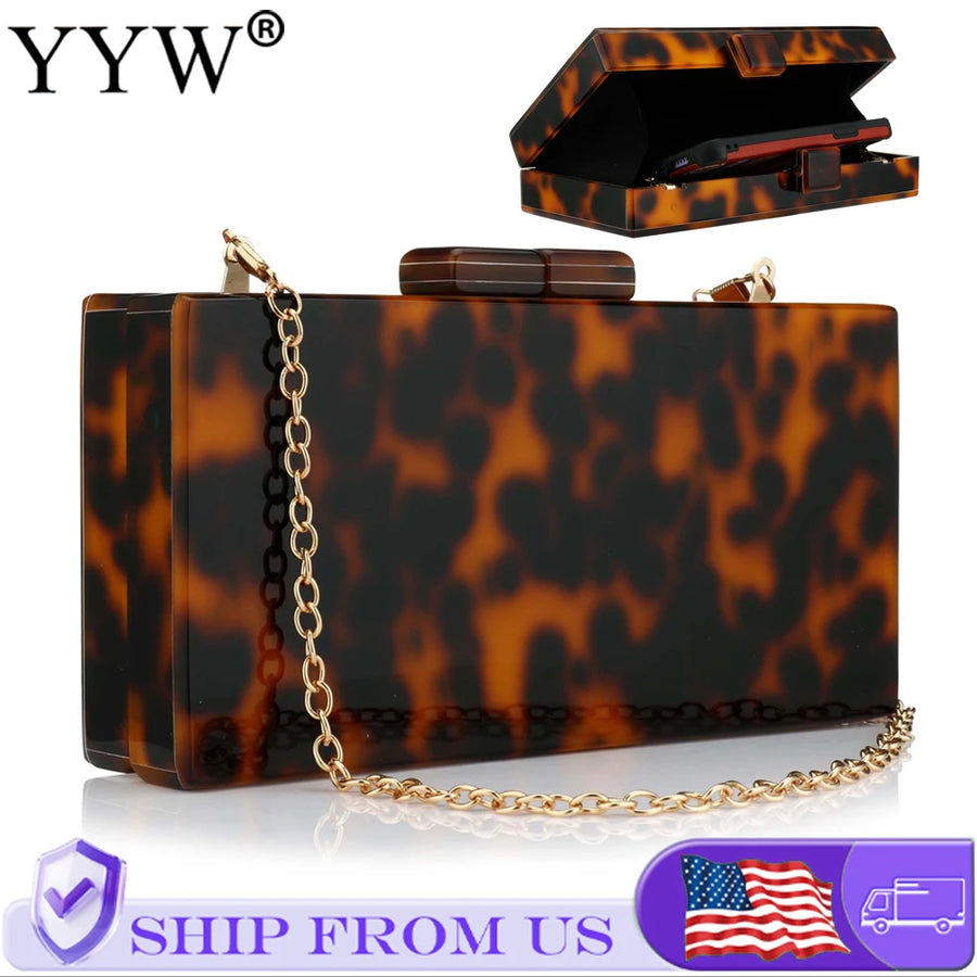 Acrylic Leopard Evening Clutch — view 1