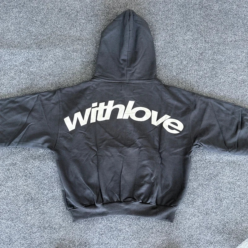 Men's With Love Script Hoodie — view 5