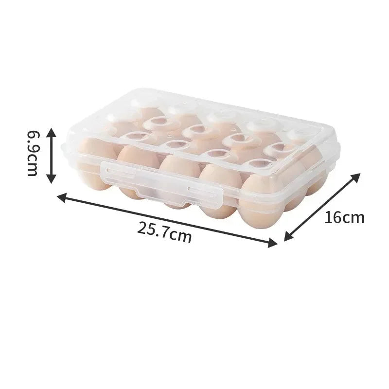 Egg Holder Plastic Egg Storage Box Egg Organizer for Fridge Portable Tray with Lid for Refrigerator Camping Hiking Outdoor