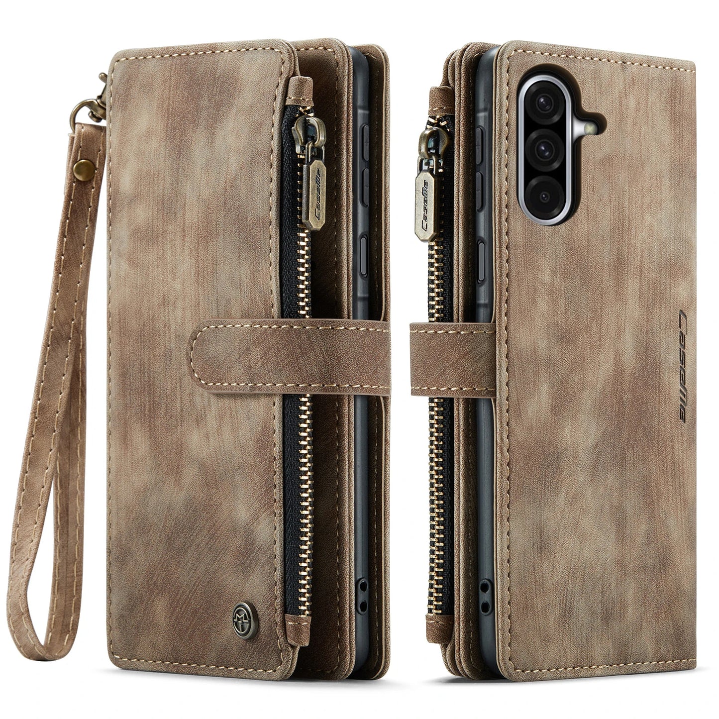 Leather Zipper Wallet Case For Samsung Galaxy A14 A15 A16 A17 A24 A25 A33 A34 A35 A36 A53 A54 A55 A56 A71 A72 4G 5G Phone Cover