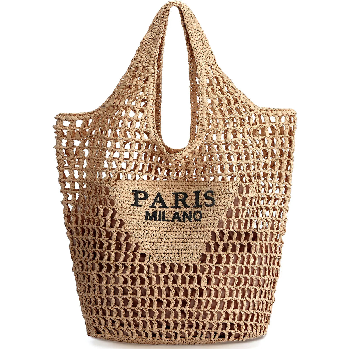 Woven Straw Beach Tote — view 7