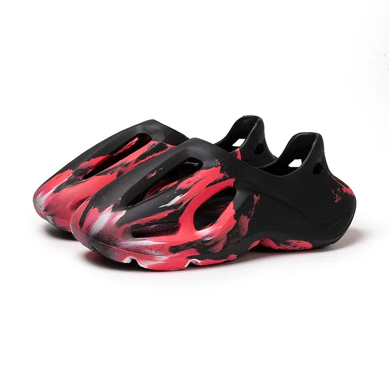 Irregular colors Unisex Beach Sandals EVA Hollow Garden Shoes Tie-dyed Designer Hole Slippers Sneakers Slip On Foam Runner