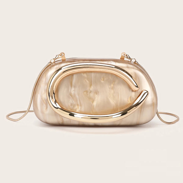 Gold-Tone Metal Evening Clutch — view 1