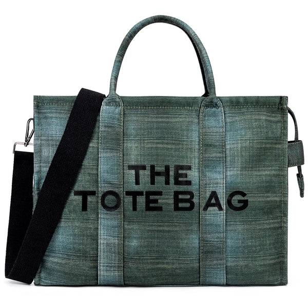 Denim Canvas Bucket Tote — view 1