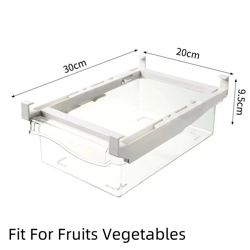 Transparent Refrigerator Drawer Under-shelf Storage Box Fruit Vegetable Egg Preservation Organizer Kitchen Container