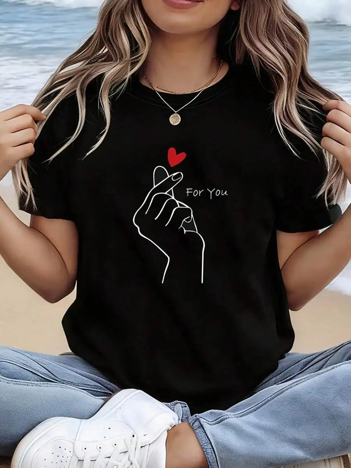 Heart Gesture Graphic T-Shirt