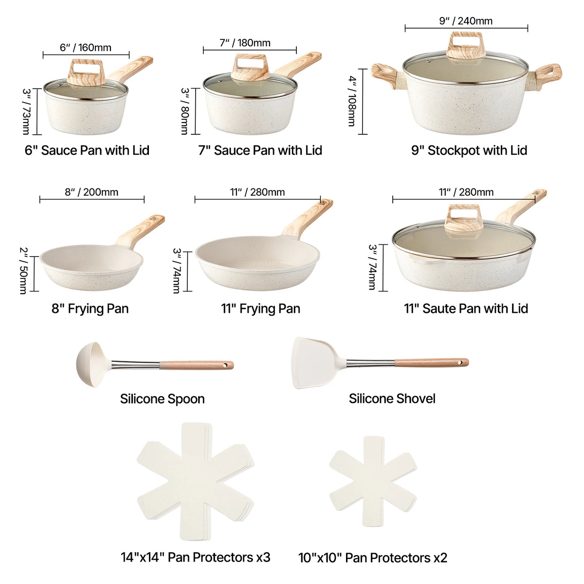 Nonstick Cookware Set with Pan Protectors — view 7