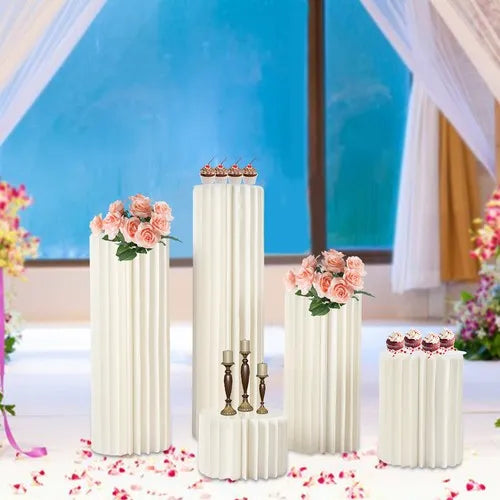 Wedding Centerpieces Cardboard Vases 5 Set of Flower Vase Flowers Stand for Party Tables Decorations Cardboard Column Vases