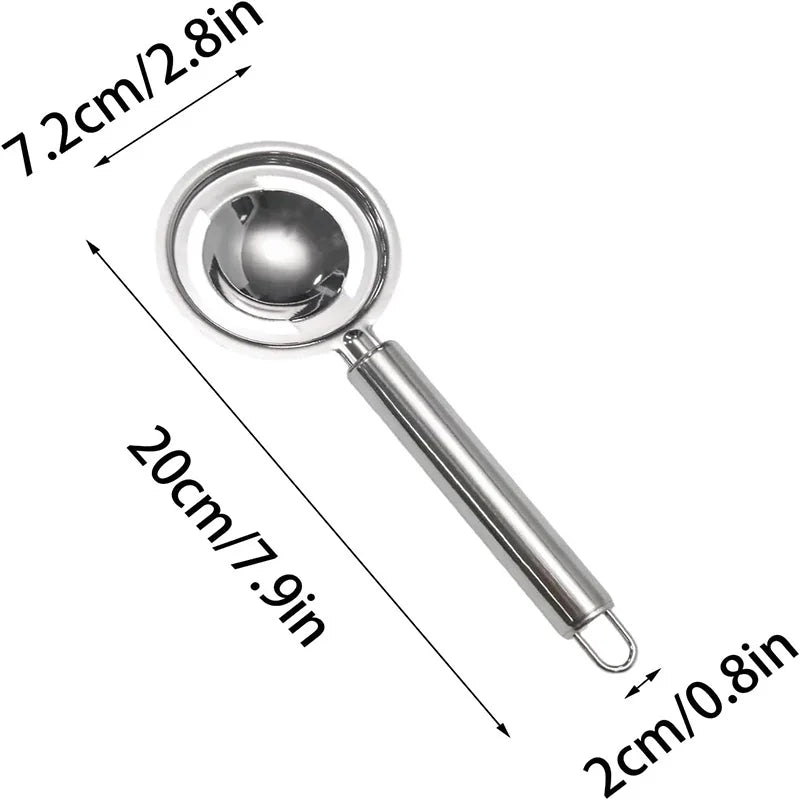 1Pcs Stainless Steel Egg Separator 20cm/7.9in for Separating Egg White & Yolk Baking Kitchen Tool