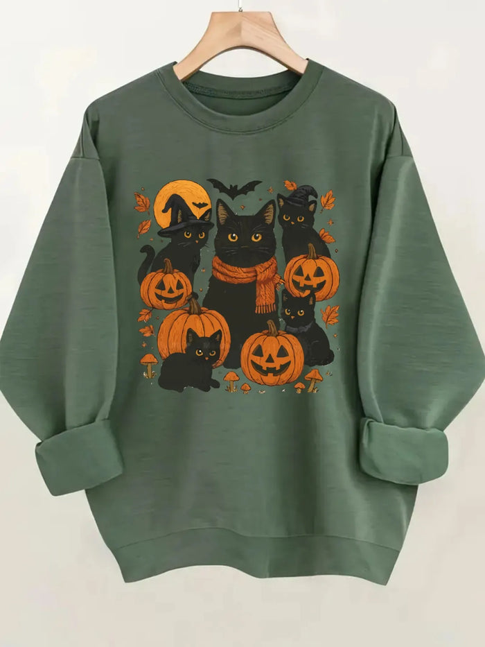 Halloween Black Cat Sweatshirt