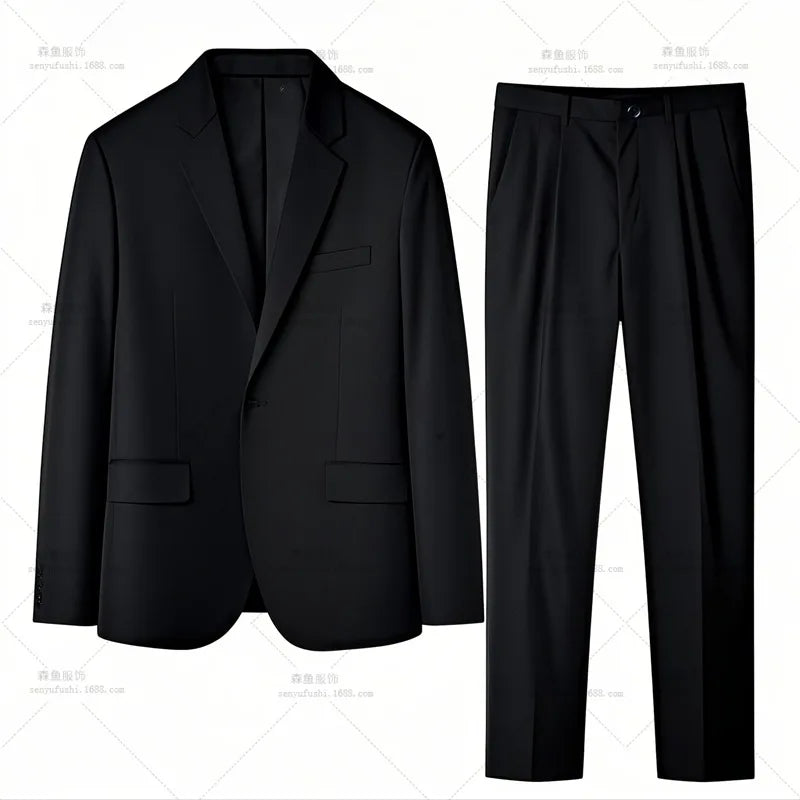 High-quality Men's Fashionable Spring-autumn Formal Dress, Best Man Suit, Suit Set for Men, Two-piece Set for Work