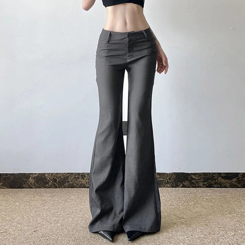 Low-Rise Flared Trousers
