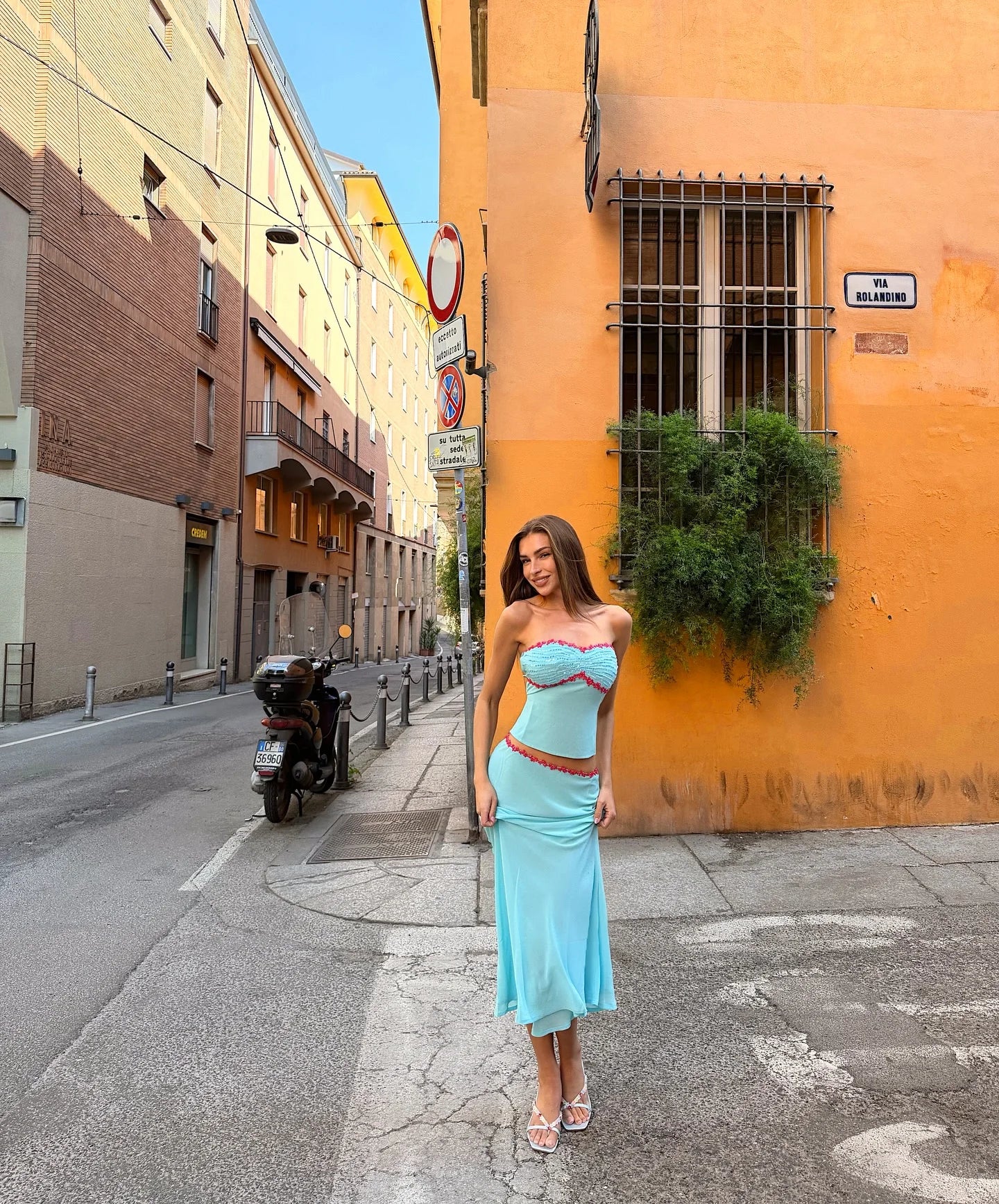 Elegant Chiffon Tops Skirt Set Women Stylish Floral Strap Off Shoulder Halter Crop Top Maxi Skirt Summer Beach Vacation Outfit