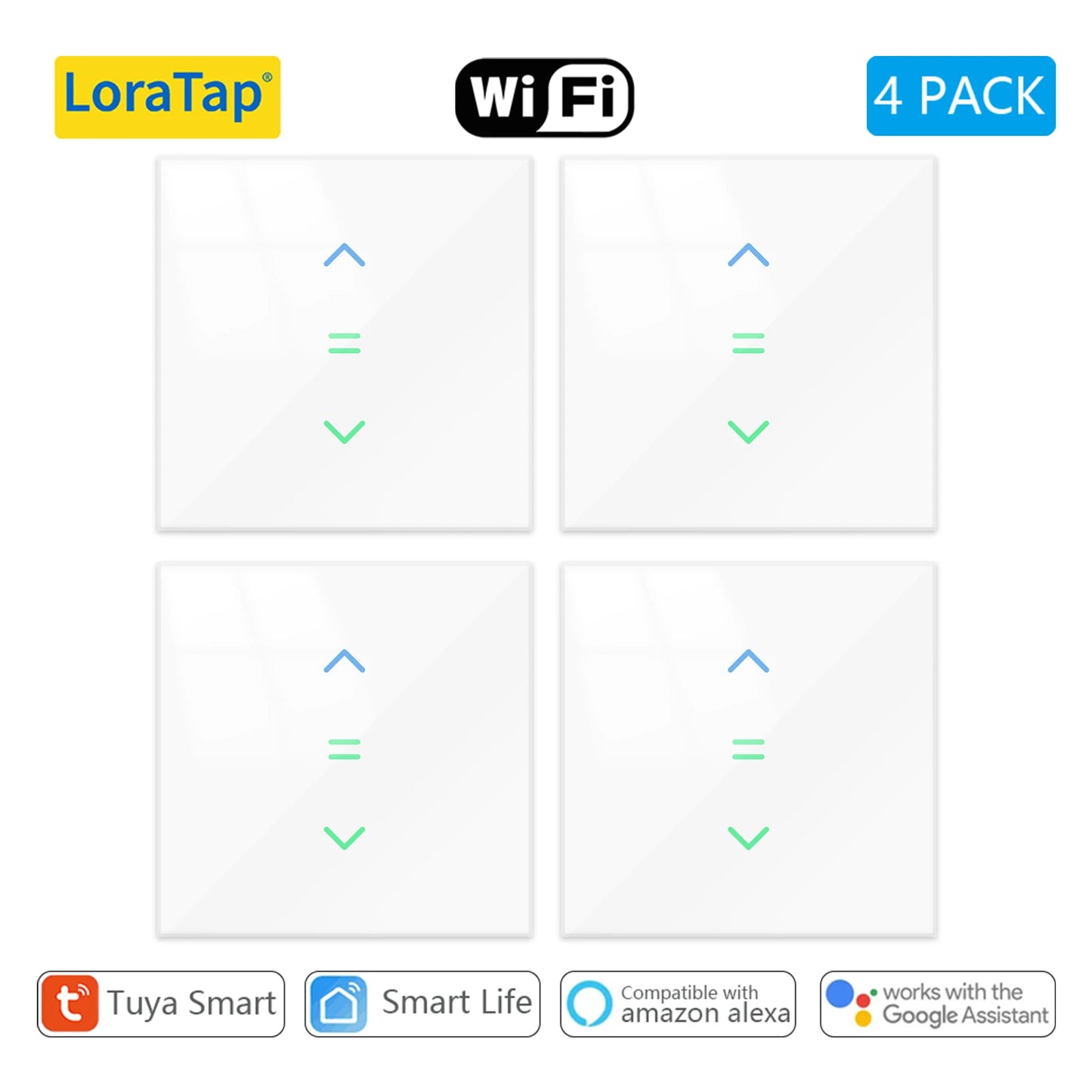 LoraTap WiFi Curtains Blinds Roller Shutter Switch Backlight Tuya Smart Life App Remote Control Google Home Alexa Voice