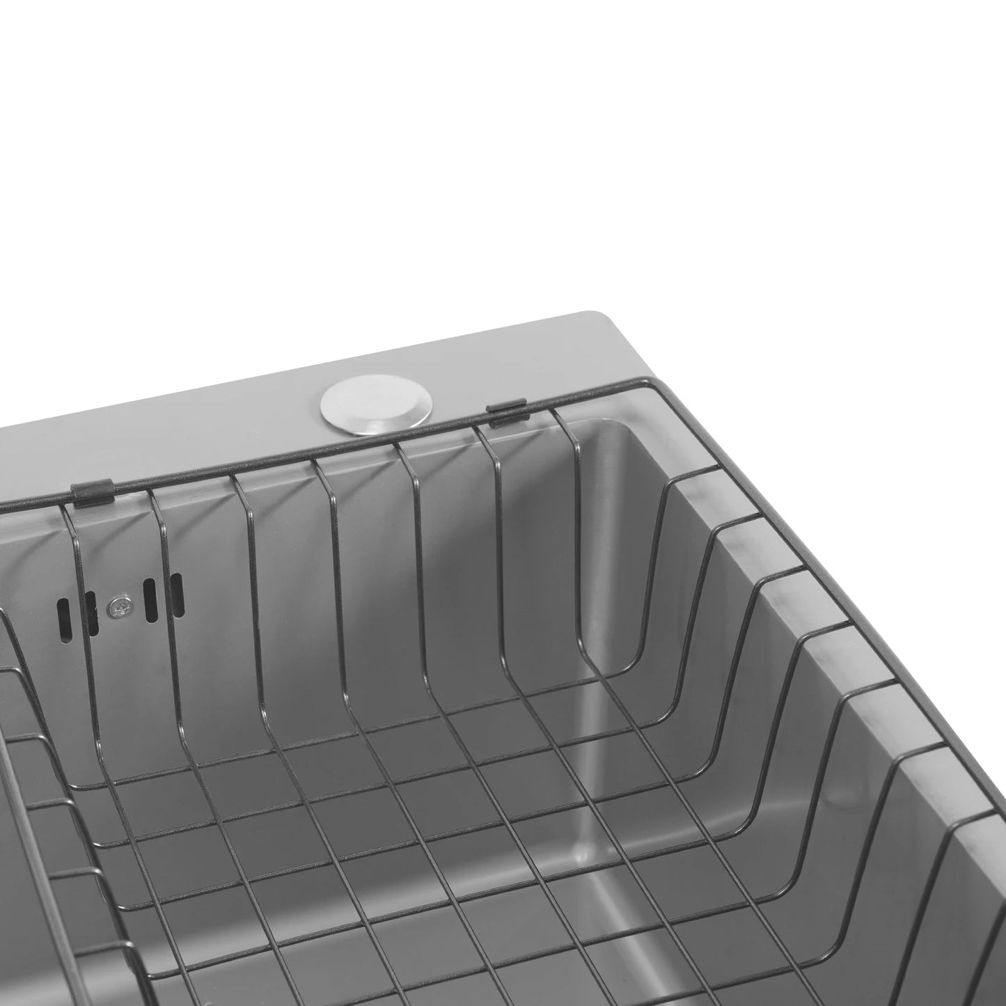 Freestanding Kitchen Sink Cabinet with Pull Out Faucet, Grey Stainless Steel Laundry Utility Sink with Drain Board
