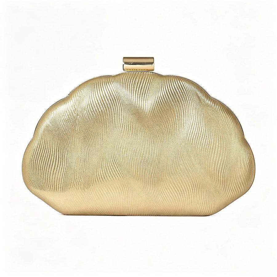 Wavy Metallic Cloud Clutch — view 1