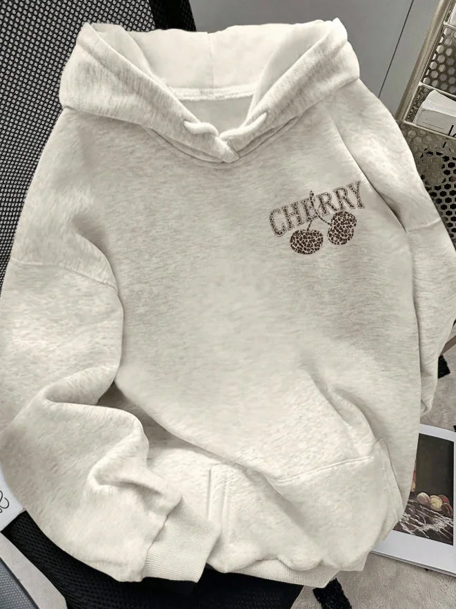 Leopard Cherry Graphic Hoodie