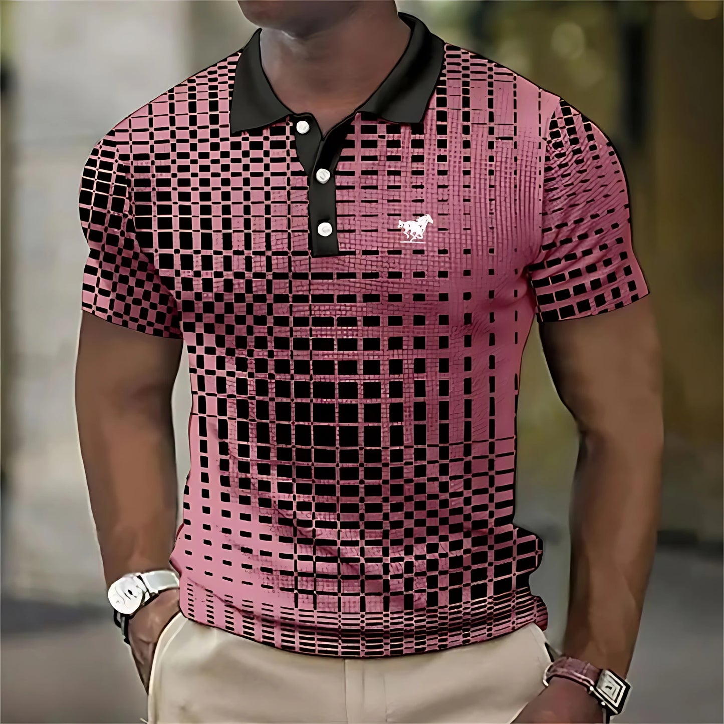 The 2025 summer new men's POLO shirt is breathable sweat-absorbent casual and fashionable with 3D printed men's T-shirt