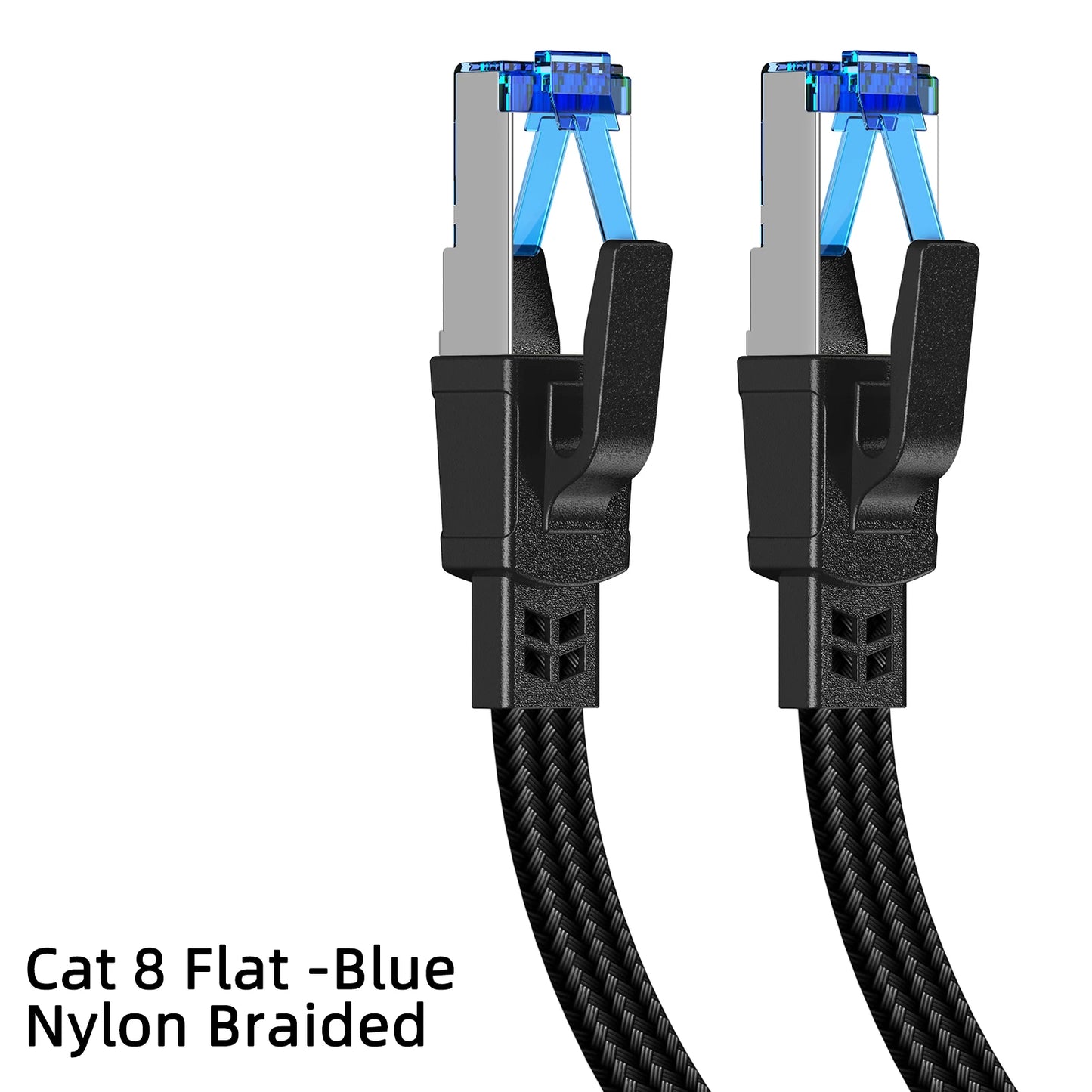 Cat 8 Ethernet Cable 40Gbps Nylon Braided Flat LAN RJ45 Cable 1M 2M 30M for Router Modem Laptop PC PS5 High Speed CAT8 Cable