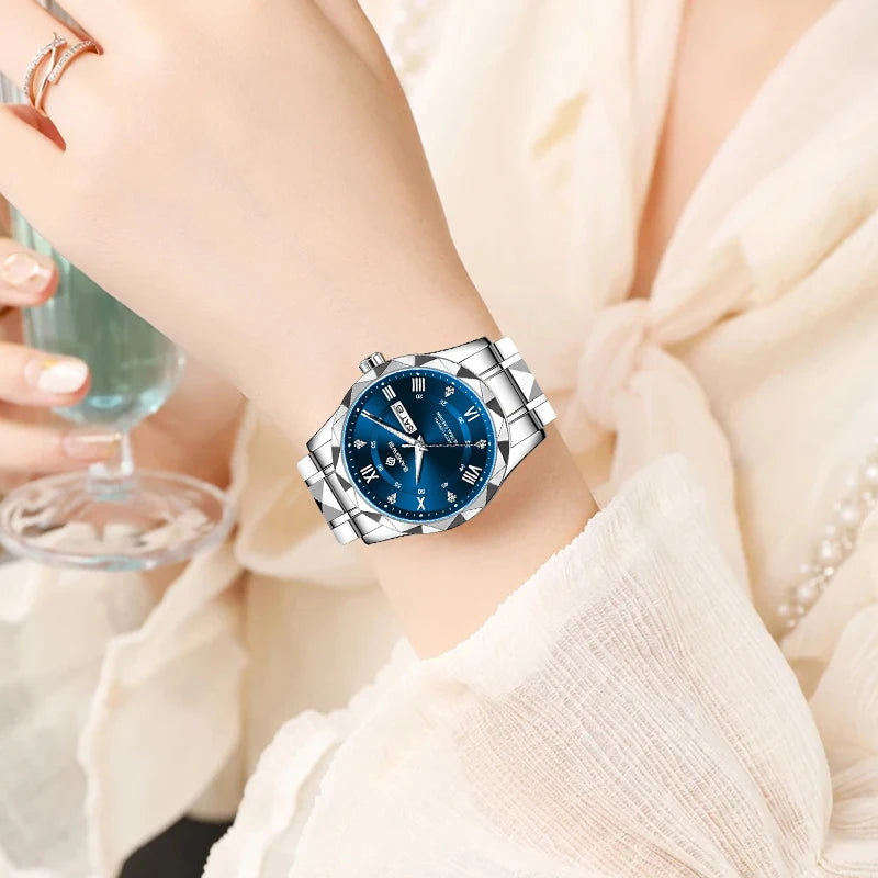 BANGWEI Woman Watch Luxury Elagant Classic Fashion ClockBusiness Casual Date Stainless Waterproof Luminous Quartz Ladies Watches
