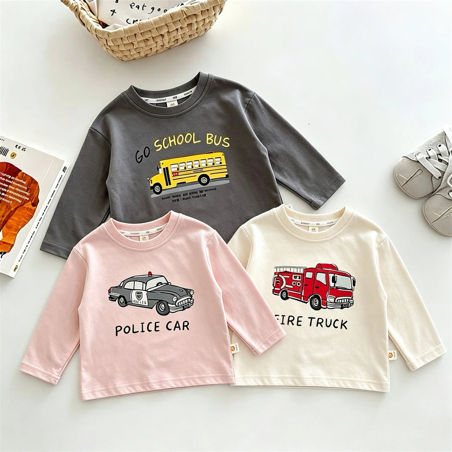 Kids' Car Print Long-Sleeve T-Shirt — product image