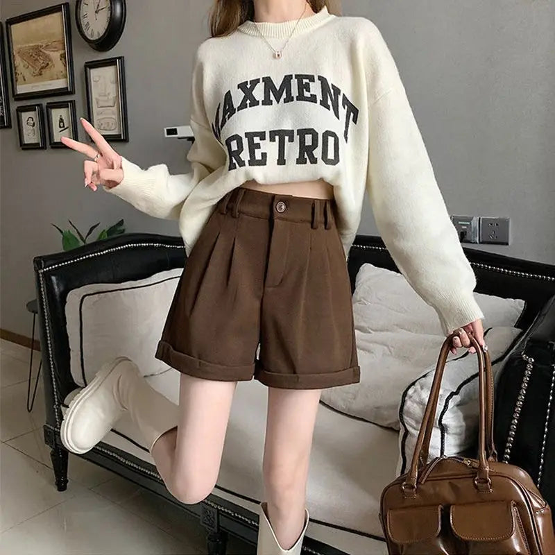 High-Waisted Tailored Shorts