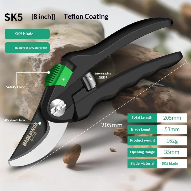 Plant Trim Pruner Cut Horticulture Secateur Shrub Garden Scissor Set Branch Shear Orchard Pruning Shears Tools