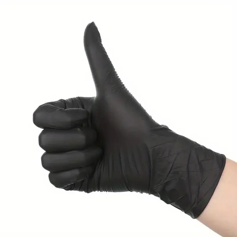 100 PCS Practical Kitchen Gift for Valentine's, Black Nitrile Gloves. 25x13cm, Durable, Multipurpose, Thoughtful