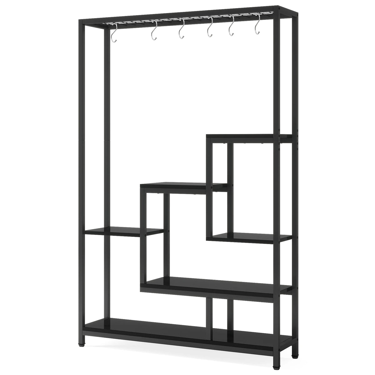 Tall Metal Plant Shelf with Hooks — view 9