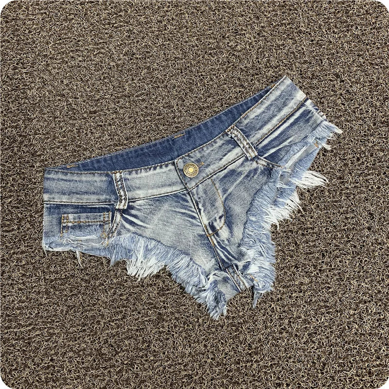 Low-Rise Stretch Denim Shorts