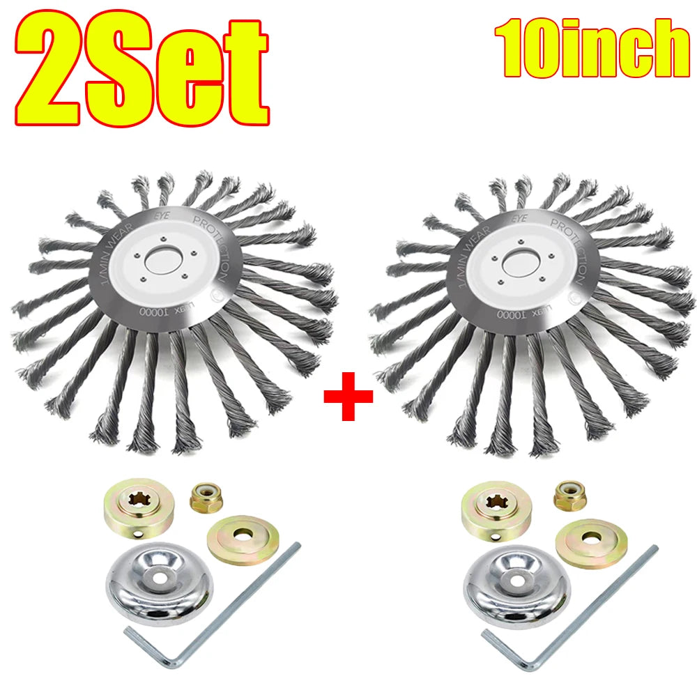 10/6/4inch Wire Brush Trimmer Weed Cutter Head Grass Moss Steel Wire Grass Trimmer Head For Garden Lawnmover Cutter Tools