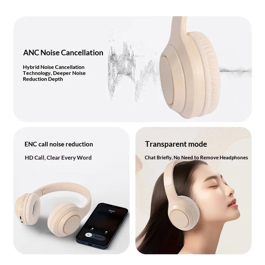 Lenovo Original Bluetooth 5.3 Earphones Over-ear Foldable Computer Wireless Headphones Gaming Headset 360° Stereo Sound Headset