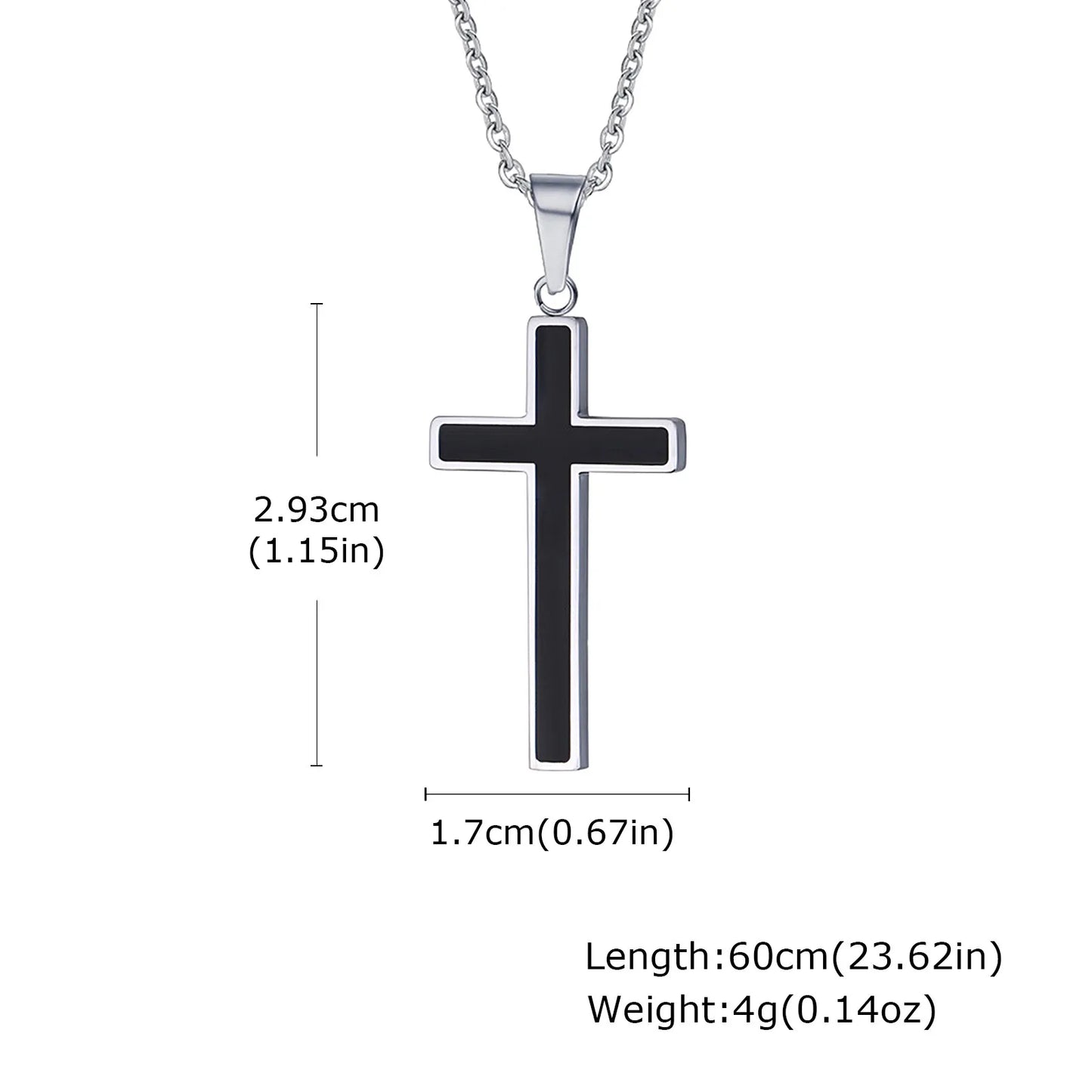 Stylish Men's Stainless Steel Cross Necklace,Punk Hip Hop Cross Pendant Necklace,Birthday Party Jewelry Gift for Him Dad Son