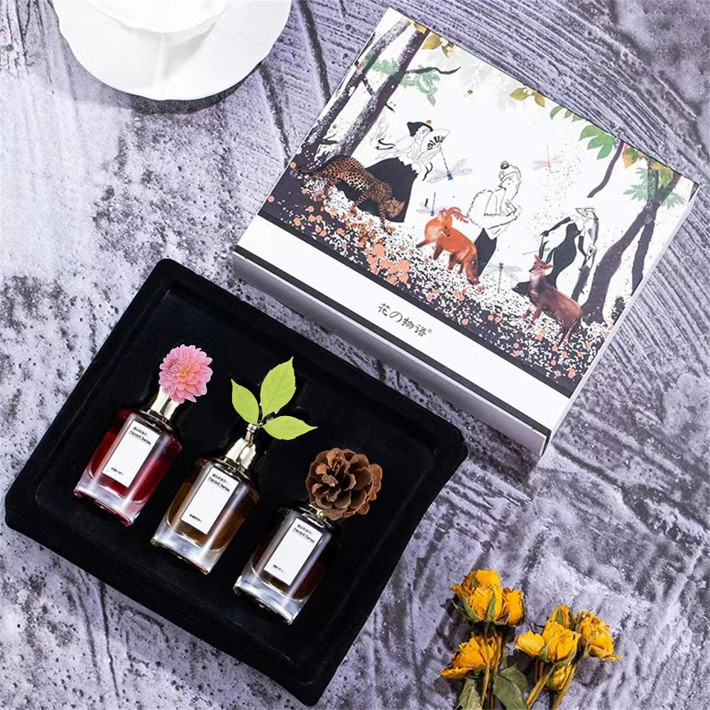 Luxury Brand Women Perfumes And Colognes Men 75ml Eau De Parfum Femme Lasting Fragrance Plant Floral Scent Spray Gift Box 3Piece
