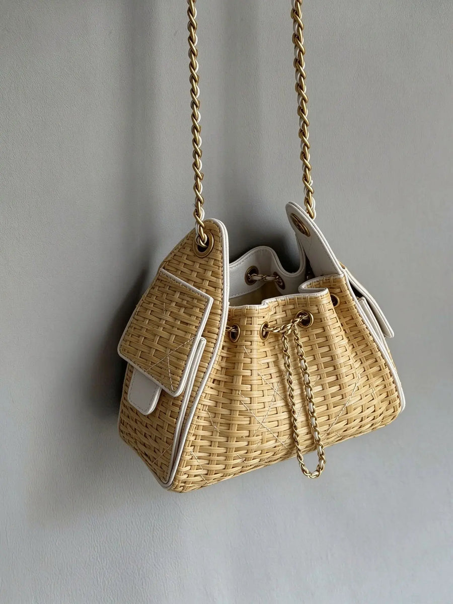 Rattan Drawstring Bucket Bag — view 1