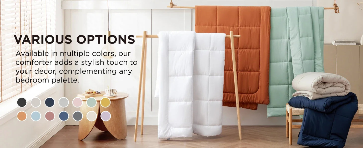 Comforter Duvet Insert - Quilted Comforters Queen Size, All Season Duvet, GentleSoft Down Alternative Bedding Blanket, with 8 Tabs, Gifts for Women/Men, White, Queen 88 x 88 Inches