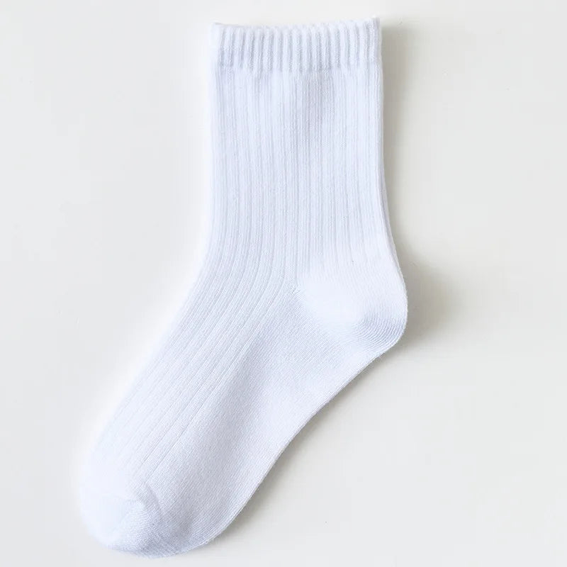 Kids' Solid Color Cotton-Blend Socks — view 7