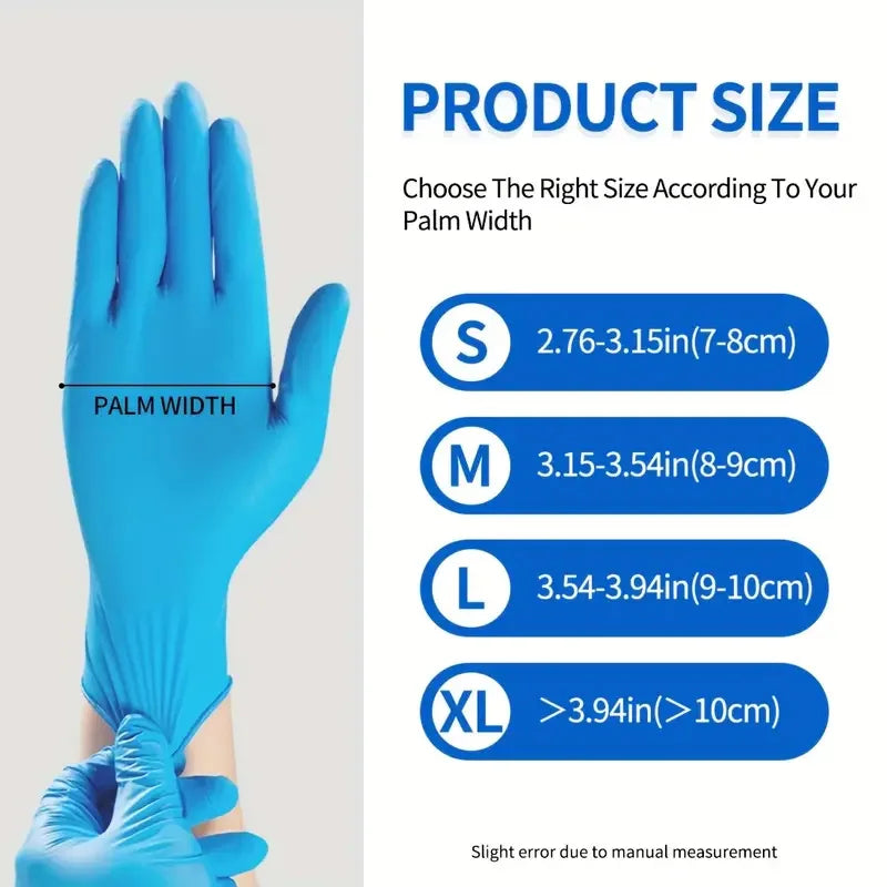 100 PCS Nitrile Kitchen Gloves, Size M, Durable & Puncture Resistant. 21x11cm, for Cooking & Cleaning