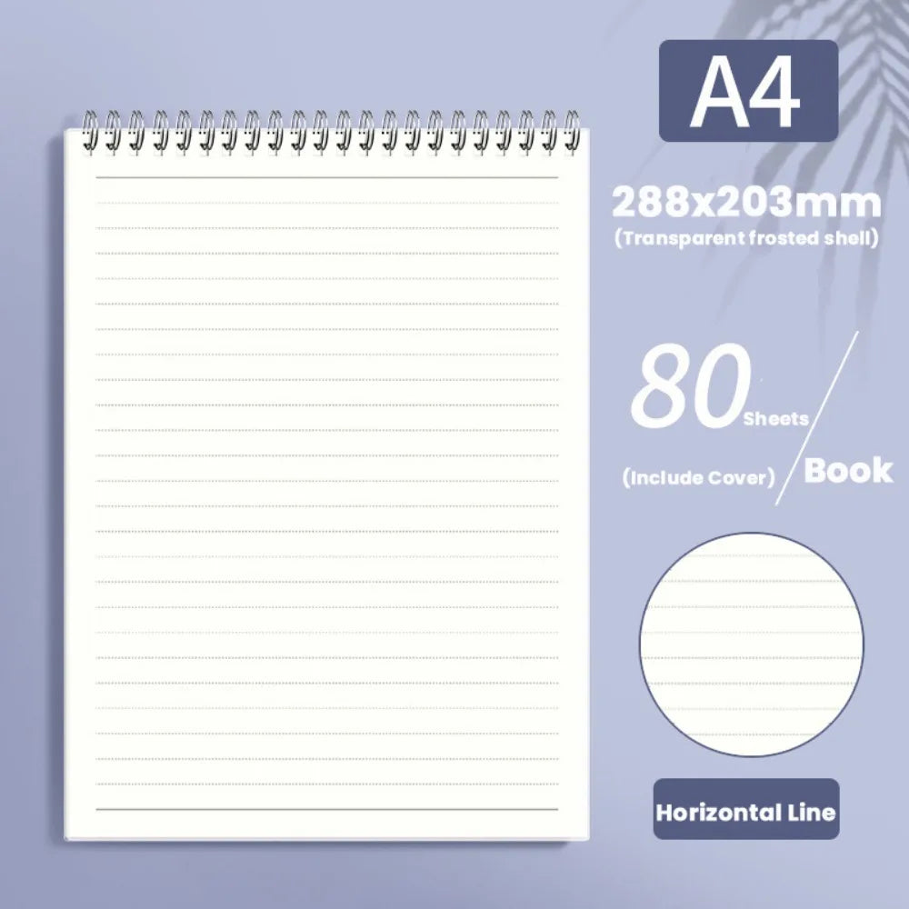 New Multifunctional A5/B5/A4 Coil Notebook 80Sheets Grids/Blank/Horizontal Line Notepad Flip Up Spiral Notebook Students Gift