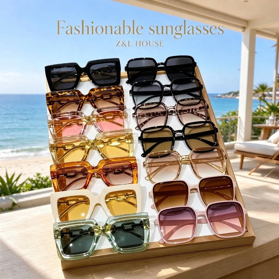 Oversized Square Gradient Fashion Glasses