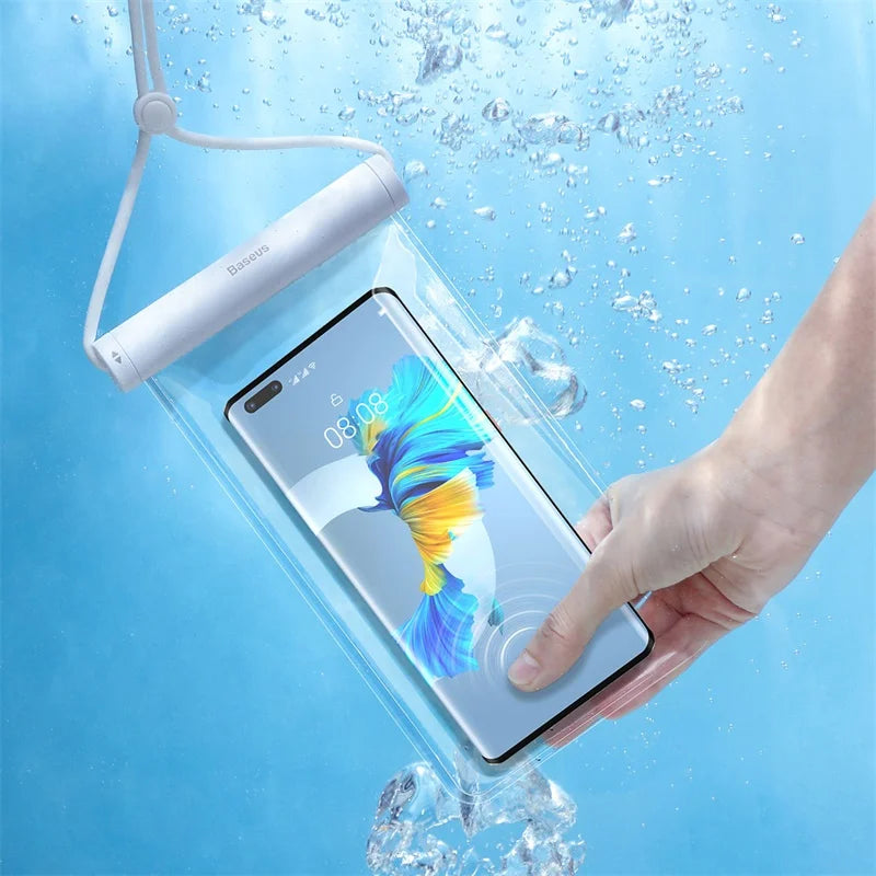 Baseus Waterproof Phone Case Under 7.2 inches For iPhone 12 Pro Max Swim Case IPX8 Universal Cover For Huawei Xiaomi Samsung