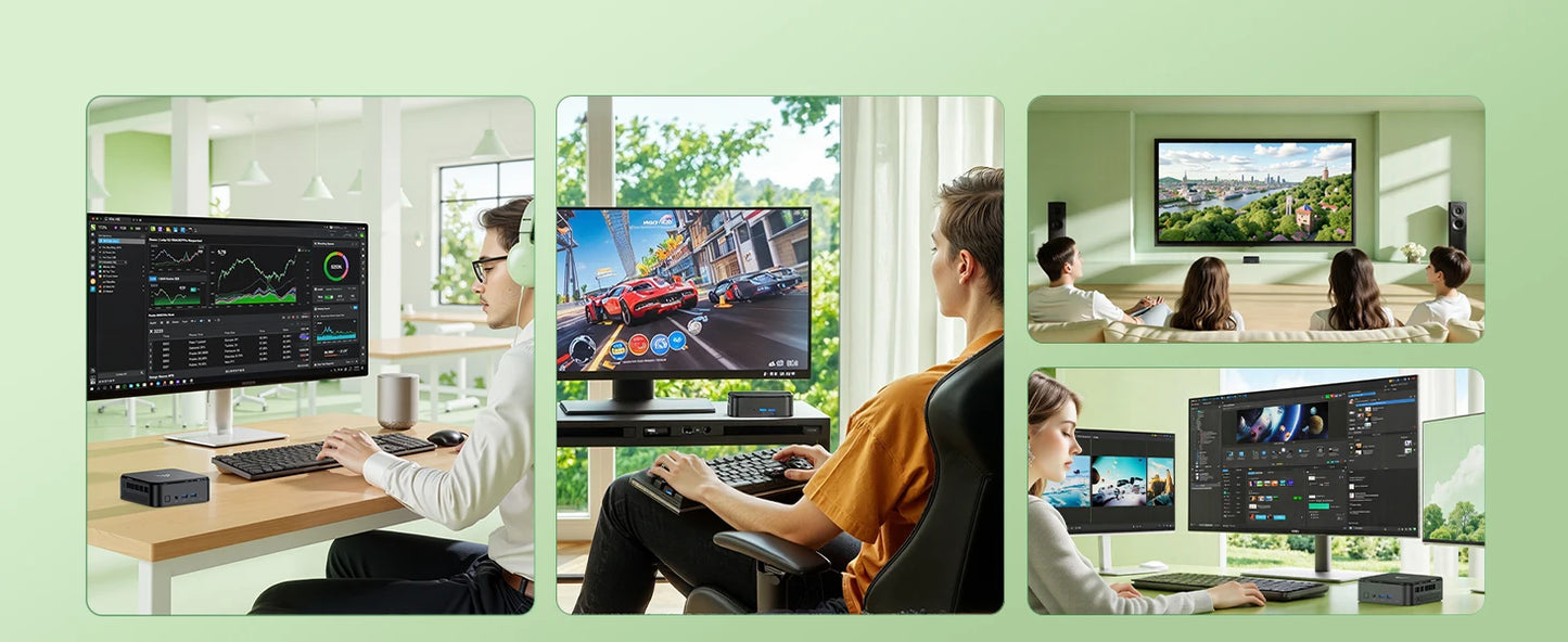 Mini PC with AMD Ryzen7 7735HS/7730U 32GB 512GB SSD AMD Mini PC computer Gaming PC Support 4K HDMI DP Type-C WiF