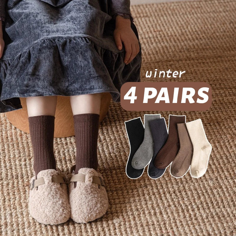 Kids' Ribbed Crew Socks Set — product image